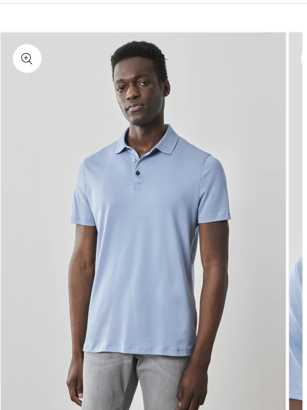 Robert Barakett Textured Light Blue Polo Shirt- like new condition